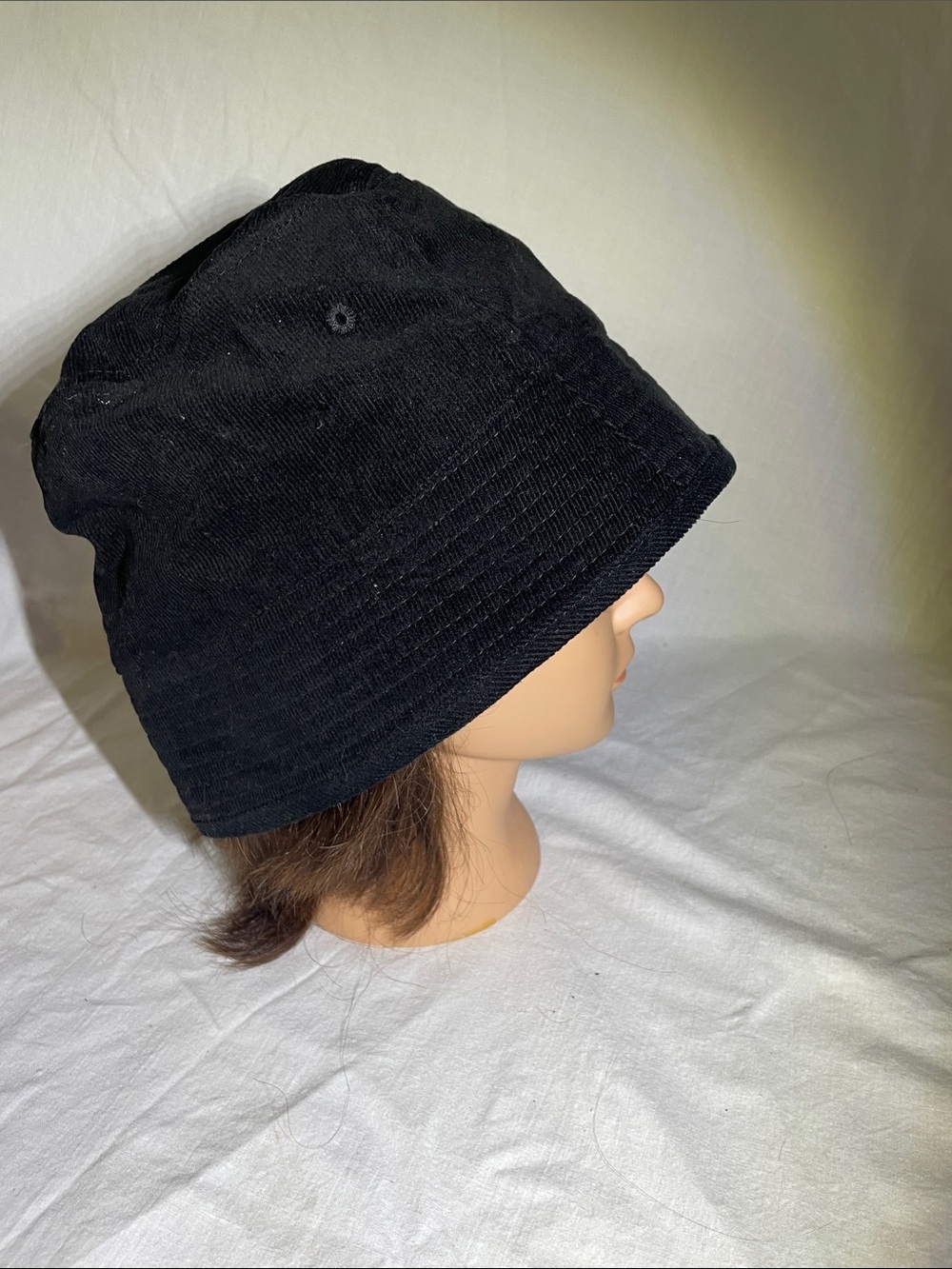 Classic Black Corduroy Bucket Hat for Women